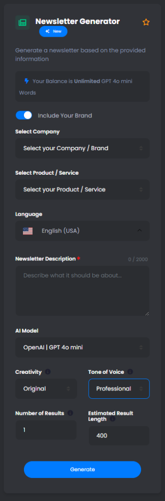 Newsletter Generator