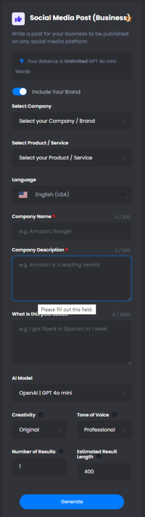 Social Media Post (Business)