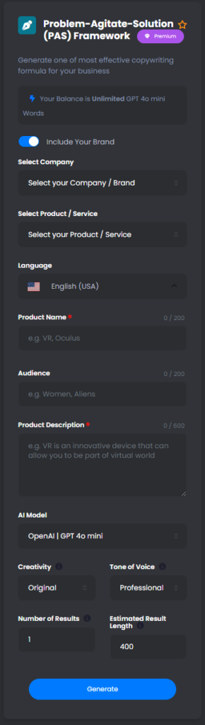 Problem-Agitate-Solution (PAS) Framework