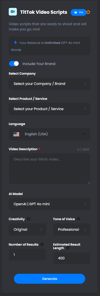 TitTok Video Scripts